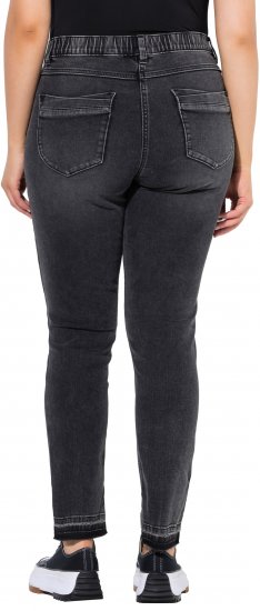 Ulla Popken Raw Edge Stretch Fit Jeans Black - Jeansy & Spodnie w Dużych Rozmiarach – Plus Size - 