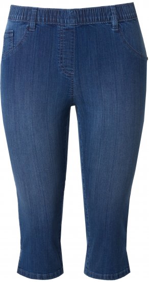 Ulla Popken Denim Elastic Waist Capres Blue Denim - Jeansy & Spodnie w Dużych Rozmiarach – Plus Size - 