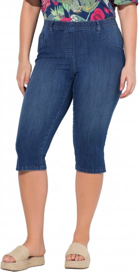 Ulla Popken Denim Elastic Waist Capres Blue Denim - Jeansy & Spodnie w Dużych Rozmiarach – Plus Size - 