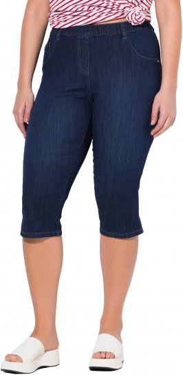 Ulla Popken Denim Elastic Waist Capres Blue - Jeansy & Spodnie w Dużych Rozmiarach – Plus Size - 