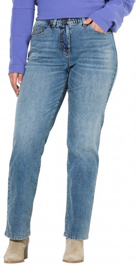 Ulla Popken Bow Embroidery Stretch Fit Jeans Blue Denim - Jeansy & Spodnie w Dużych Rozmiarach – Plus Size - 