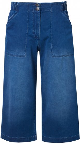 Ulla Popken Denim Culottes Blue - Jeansy & Spodnie w Dużych Rozmiarach – Plus Size - 
