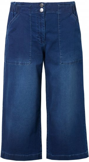 Ulla Popken Denim Culottes Denim Blue - Jeansy & Spodnie w Dużych Rozmiarach – Plus Size - 