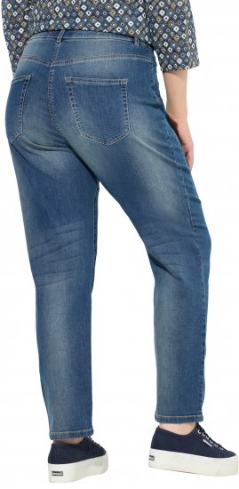 Ulla Popken Decorative Seam Stretch Fit Boyfriend Jeans Blue - Jeansy & Spodnie w Dużych Rozmiarach – Plus Size - 