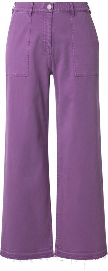 Ulla Popken Purple Fringed Hem Stretch Fit Jeans Lavender - Jeansy & Spodnie w Dużych Rozmiarach – Plus Size - 