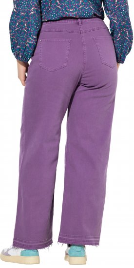 Ulla Popken Purple Fringed Hem Stretch Fit Jeans Lavender - Jeansy & Spodnie w Dużych Rozmiarach – Plus Size - 