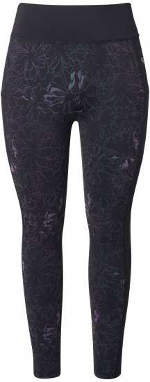 Ulla Popken Quick Drying Flower Print Leggings Black - Jeansy & Spodnie w Dużych Rozmiarach – Plus Size - 