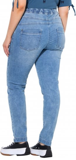 Ulla Popken Drawstring Jeggings Blue Denim - Jeansy & Spodnie w Dużych Rozmiarach – Plus Size - 