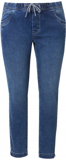 Ulla Popken Drawstring Jeggings Blue - Jeansy & Spodnie w Dużych Rozmiarach – Plus Size - 