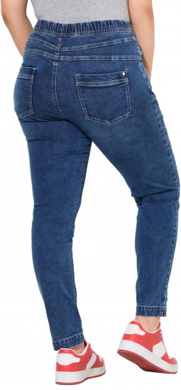 Ulla Popken Drawstring Jeggings Blue - Jeansy & Spodnie w Dużych Rozmiarach – Plus Size - 