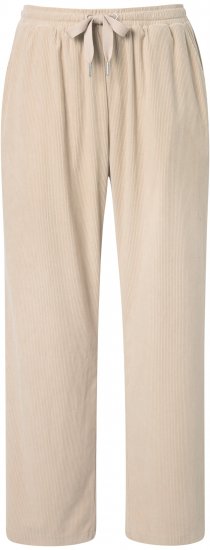 Ulla Popken Corduroy Elastic Waist Pants Brown - Jeansy & Spodnie w Dużych Rozmiarach – Plus Size - 