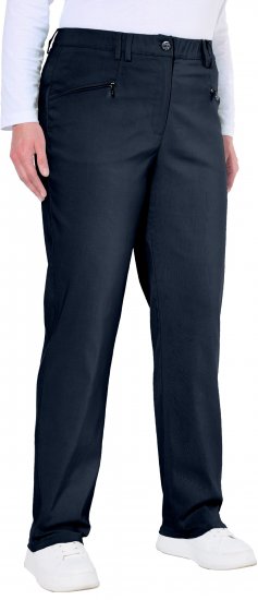 Ulla Popken Thermal Stretch Fit Mony Pants Navy - Jeansy & Spodnie w Dużych Rozmiarach – Plus Size - 