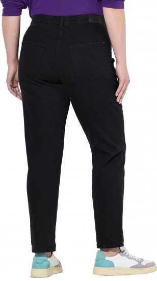 Ulla Popken Stretch Fit Boyfriend Jeans Black - Jeansy & Spodnie w Dużych Rozmiarach – Plus Size - 