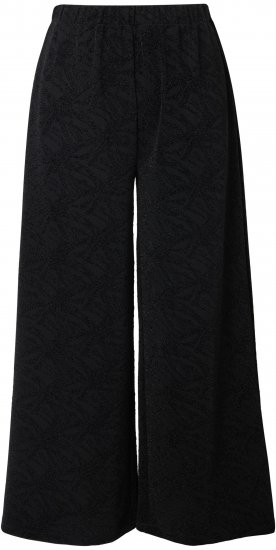 Ulla Popken Wide Leg Elastic Waist Glitter Pants Black - Jeansy & Spodnie w Dużych Rozmiarach – Plus Size - 