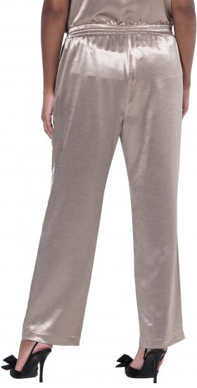 Ulla Popken Metallic Satin Elastic Waist Pants Orange - Jeansy & Spodnie w Dużych Rozmiarach – Plus Size - 