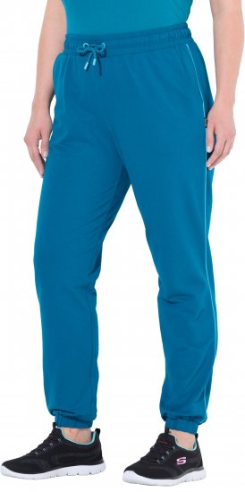 Ulla Popken Contrast Piping Joggers Blue - Jeansy & Spodnie w Dużych Rozmiarach – Plus Size - 