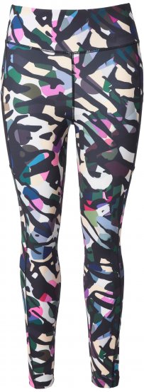 Ulla Popken Leopard Print Quick Drying Leggings Black - Jeansy & Spodnie w Dużych Rozmiarach – Plus Size - 