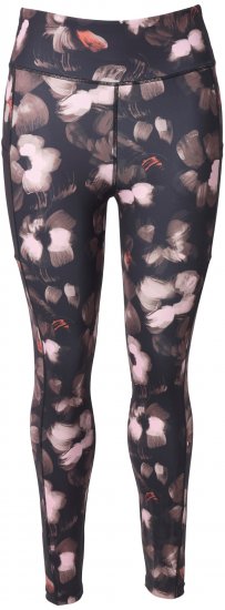 Ulla Popken Abstract Print Quick Dry Sports Leggings Black - Jeansy & Spodnie w Dużych Rozmiarach – Plus Size - 