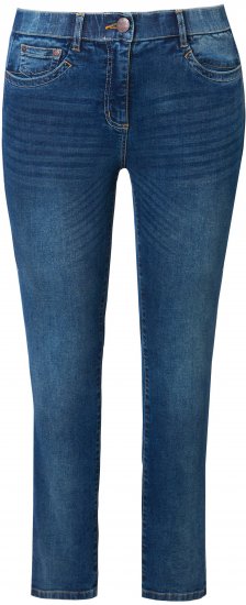 Ulla Popken Decorative Stitched Slim Leg Stretch Fit Jeans Blue Denim - Jeansy & Spodnie w Dużych Rozmiarach – Plus Size - 