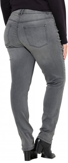 Ulla Popken Rivet Studded Stretch Fit Jeans Grey Denim - Jeansy & Spodnie w Dużych Rozmiarach – Plus Size - 