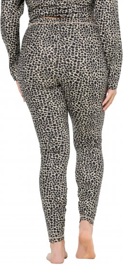 Ulla Popken Leopard Print Ski Leggings Black - Jeansy & Spodnie w Dużych Rozmiarach – Plus Size - 