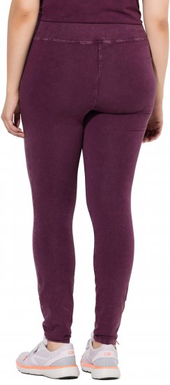 Ulla Popken Acid Wash Decorative Seam Leggings Purple - Jeansy & Spodnie w Dużych Rozmiarach – Plus Size - 