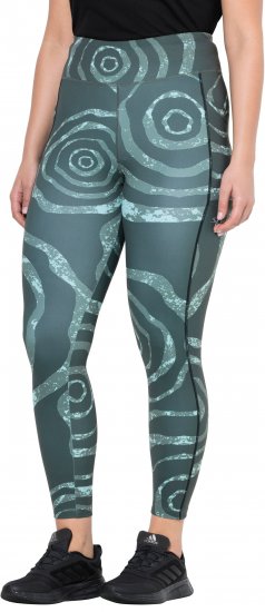 Ulla Popken Quick Drying Ripple Print Sport Leggings Black - Jeansy & Spodnie w Dużych Rozmiarach – Plus Size - 