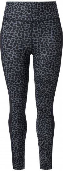 Ulla Popken Quick Drying Leopard Print Sport Leggings Black - Jeansy & Spodnie w Dużych Rozmiarach – Plus Size - 