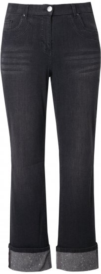 Ulla Popken Rhinestone Studded Jeans Grey - Jeansy & Spodnie w Dużych Rozmiarach – Plus Size - 