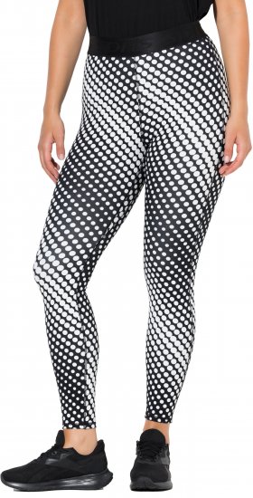 Ulla Popken Polka Dot Performance Leggings Black - Jeansy & Spodnie w Dużych Rozmiarach – Plus Size - 