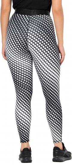 Ulla Popken Polka Dot Performance Leggings Black - Jeansy & Spodnie w Dużych Rozmiarach – Plus Size - 