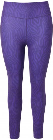 Ulla Popken Neon Zebra Print Performance Leggings Purple - Jeansy & Spodnie w Dużych Rozmiarach – Plus Size - 