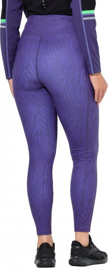 Ulla Popken Neon Zebra Print Performance Leggings Purple - Jeansy & Spodnie w Dużych Rozmiarach – Plus Size - 