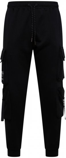 Kam Jeans 244 Raw Denim Cargo PKT Jog Pants Black - Dżinsy & spodnie - Dżinsy i Spodnie - W40-W70