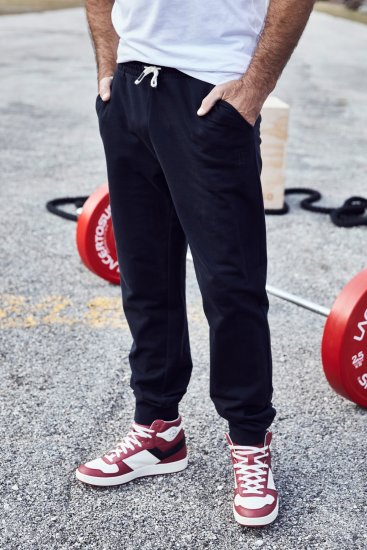 JP1880 Sweatpants Modern Fit Lightweight Black - ODZIEŻ MĘSKA MT-6XLT - WYSOKIE-rozmiary