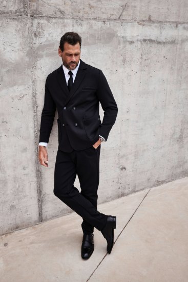 JP1880 Chino Jersey Trousers Flexnamic Black TALL - ODZIEŻ MĘSKA MT-6XLT - WYSOKIE-rozmiary