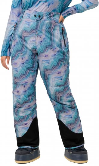 Ulla Popken Functional Ski Trousers Waterproof Shaped Knees Velcro Closure Mineral Blue - Jeansy & Spodnie w Dużych Rozmiarach – Plus Size - 
