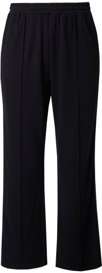 Ulla Popken Rose Wide Leg Stretch Waist Trousers Black - Jeansy & Spodnie w Dużych Rozmiarach – Plus Size - 