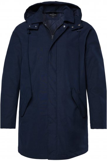 Boston Park 844403 Parka with Hood Navy - Kurtki Męskie Duże Rozmiary - Kurtki Duże rozmiary 2XL-8XL