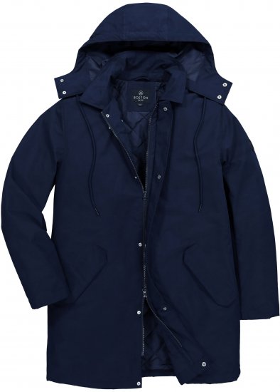 Boston Park 844403 Parka with Hood Navy - Kurtki Męskie Duże Rozmiary - Kurtki Duże rozmiary 2XL-8XL