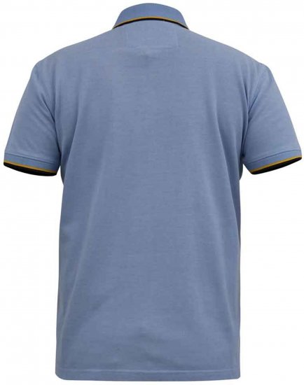 D555 Talbot Pique with Jacquard Collar Polo Shirt Blue - Koszulki polo - Koszulki Polo 2XL-8XL