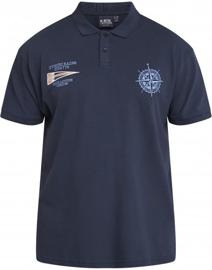North Latitude 61129 Koszulka Polo z Piké z Haftem na Piersi Granatowy - Koszulki polo - Koszulki Polo 2XL-8XL
