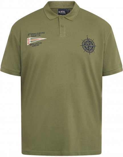 North Latitude 61129 Koszulka Polo z Piké z Haftem na Piersi Oliwkowy - Koszulki polo - Koszulki Polo 2XL-8XL