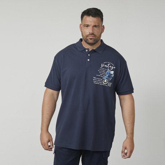 North Latitude 61130 Koszulka Polo z Piké z Nadrukiem na Piersi Granatowy - Koszulki polo - Koszulki Polo 2XL-8XL