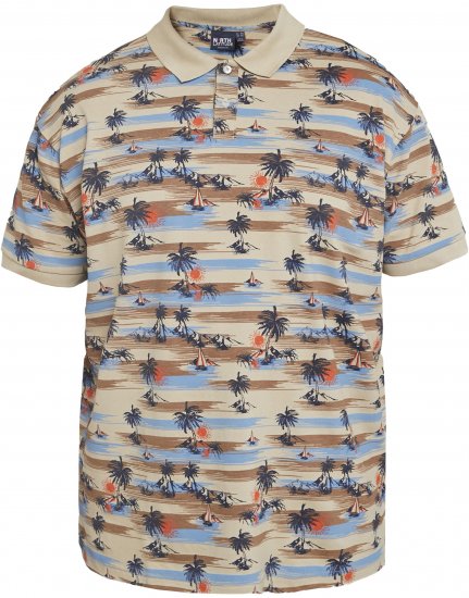 North Latitude 61133 Koszulka Polo z Piké z Nadrukiem Całościowym Piaskowy - Koszulki polo - Koszulki Polo 2XL-8XL