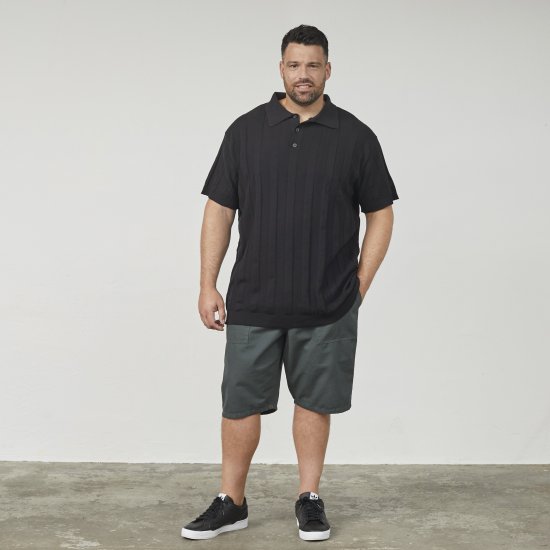 North Latitude 61329 Dzianinowe Polo Z Krótkim Rękawem Czarny - Koszulki polo - Koszulki Polo 2XL-8XL