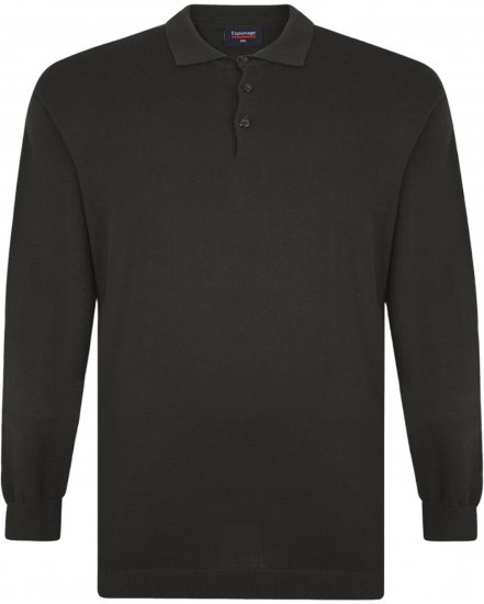 Espionage KW058 Knit Polo Jumper Black - Koszulki polo - Koszulki Polo 2XL-8XL