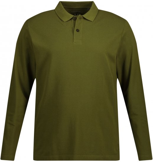 JP1880 Polo Shirt Basic Long Sleeve Pique Moss Green - Koszulki polo - Koszulki Polo 2XL-8XL