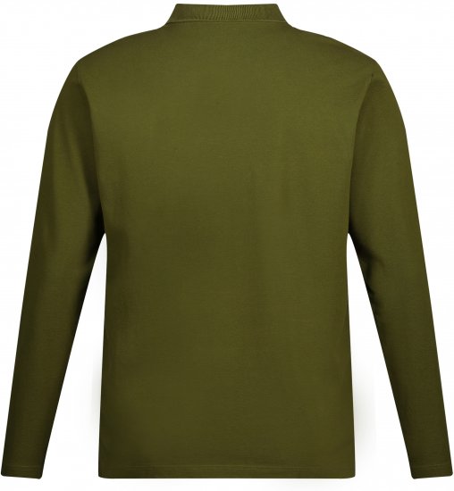 JP1880 Polo Shirt Basic Long Sleeve Pique Moss Green - Koszulki polo - Koszulki Polo 2XL-8XL