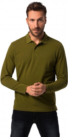 JP1880 Polo Shirt Basic Long Sleeve Pique Moss Green - Koszulki polo - Koszulki Polo 2XL-8XL